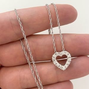 Diamond Heart White Gold Necklace